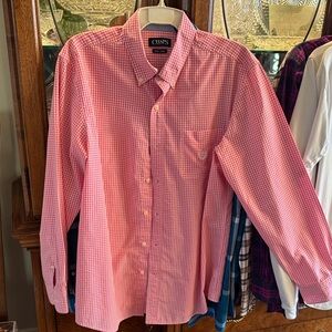 Chaps Men's Pink Checkered Button Down Shirt